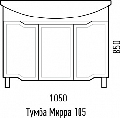 Corozo Мебель для ванной Мирра 105 белая – фотография-10